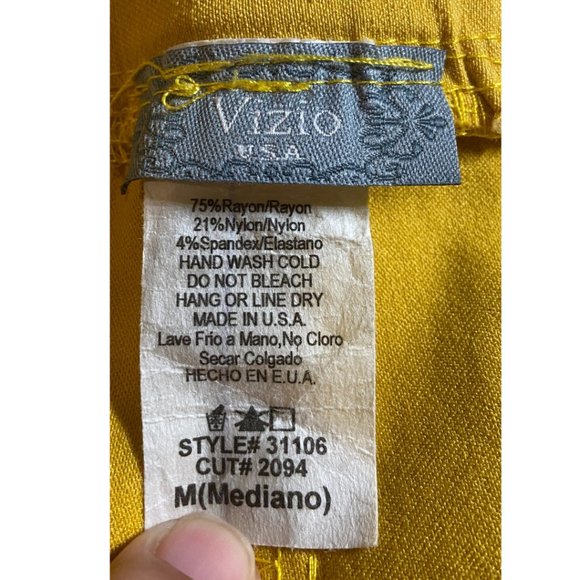 Vizio yellow mustard cropped legging pants size M - Picture 4 of 4